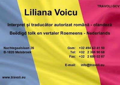 Liliana Voicu beëdigd tolk en vertaler Roemeens Nederlands